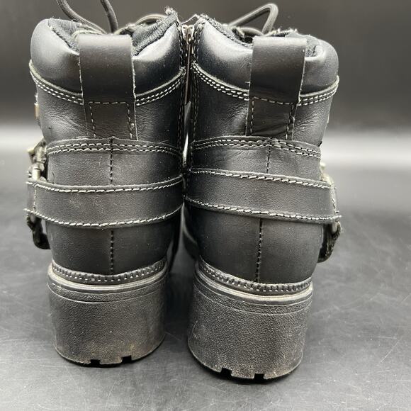 Harley Davidson Womens Size 6M Tegan Lace Up Leather Boots D84424 Black - Picture 8 of 15